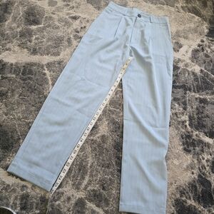 Womans Trousers Light Blue Pants 26 In Inseam Size 4 With White Strip Design